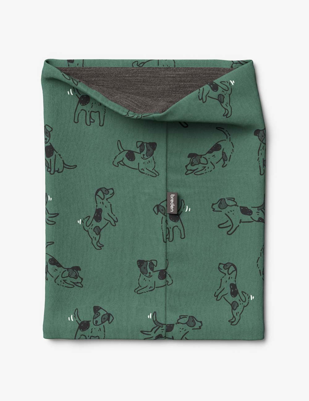 Kids Merino Neck Tube MOKKA - Green Dogs