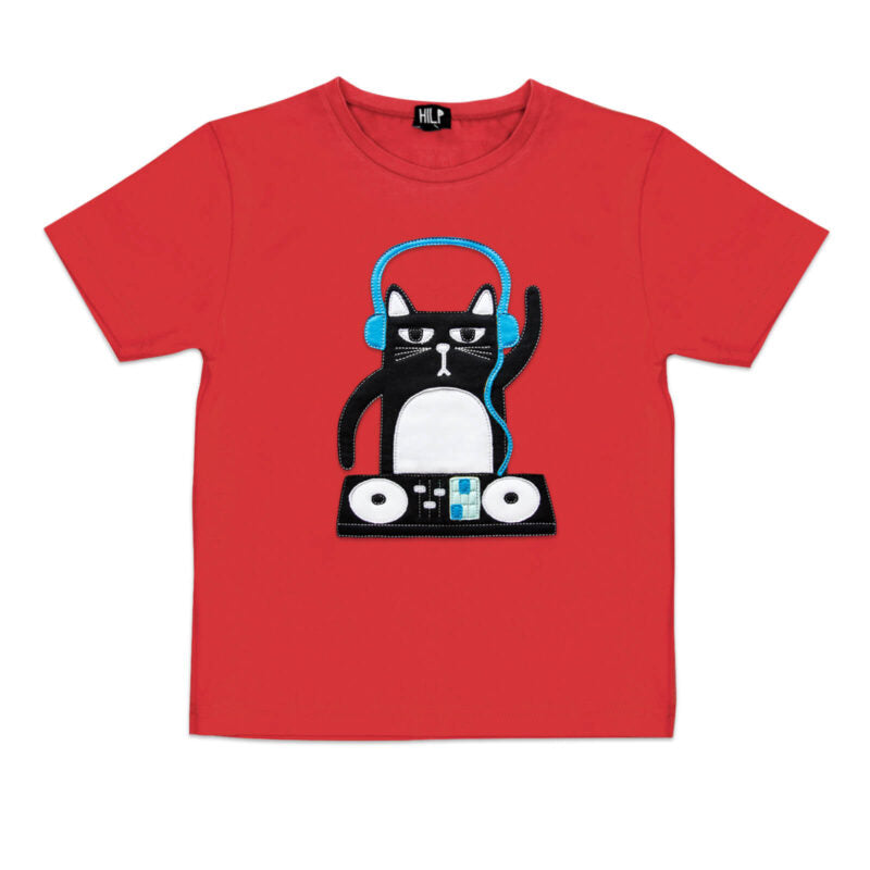 Kids DJ Cat T-Shirt