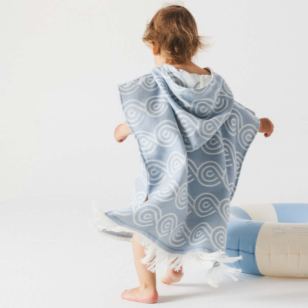 Bamboo Kids Bath Poncho - Light Blue