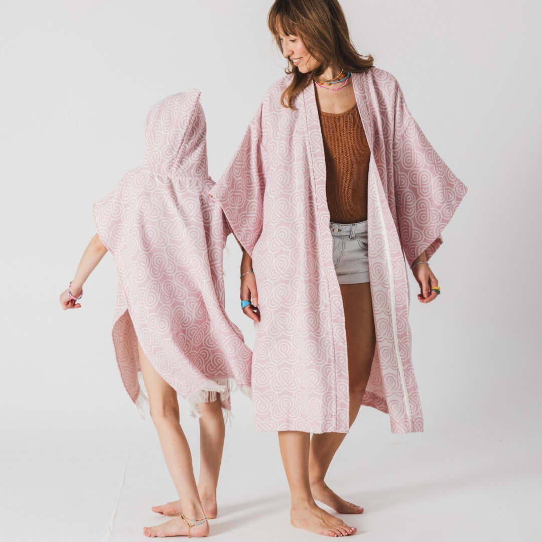 Bamboo Kids Bath Poncho - Rose