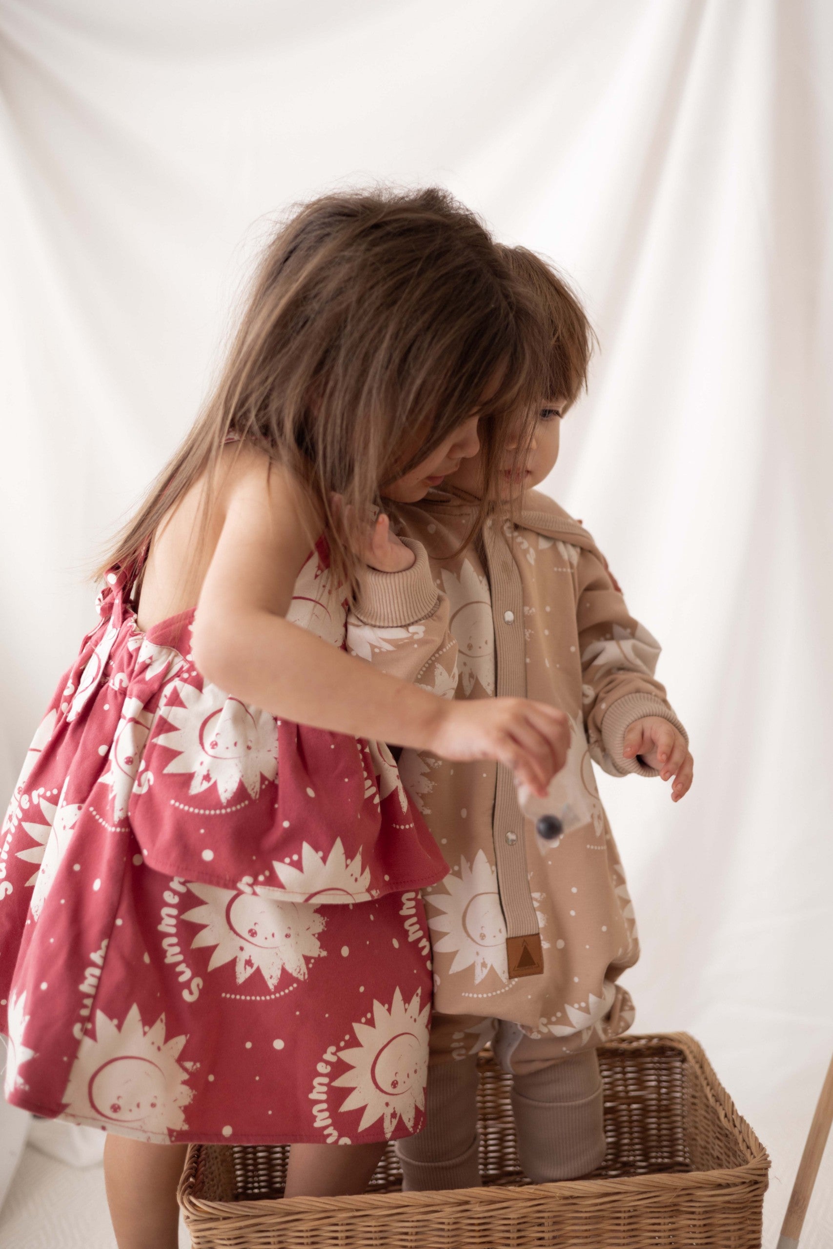 Eared Jumpsuit for Babies and Kids - Beige Suns