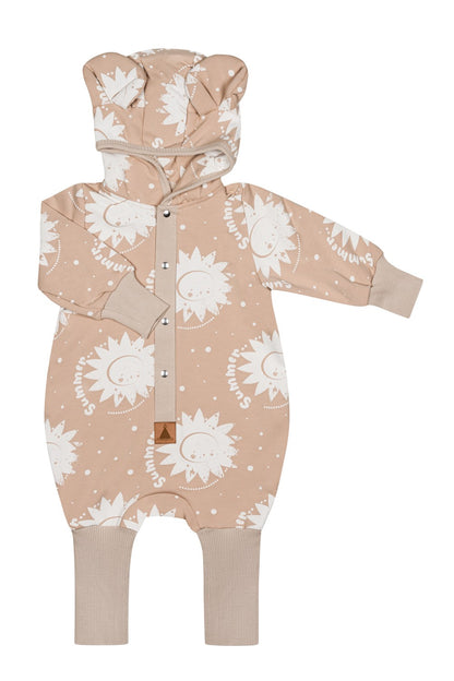Eared Jumpsuit for Babies and Kids - Beige Suns