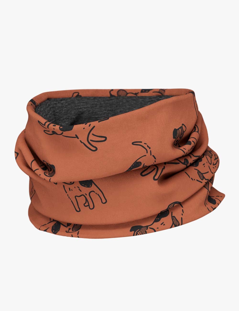 Kids Merino Neck Tube MOKKA - Copper Dogs