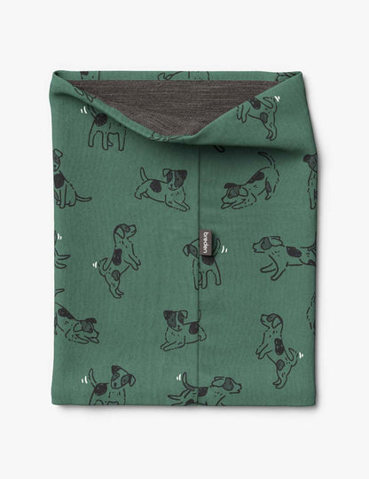 Kids Merino Neck Tube MOKKA - Green Dogs