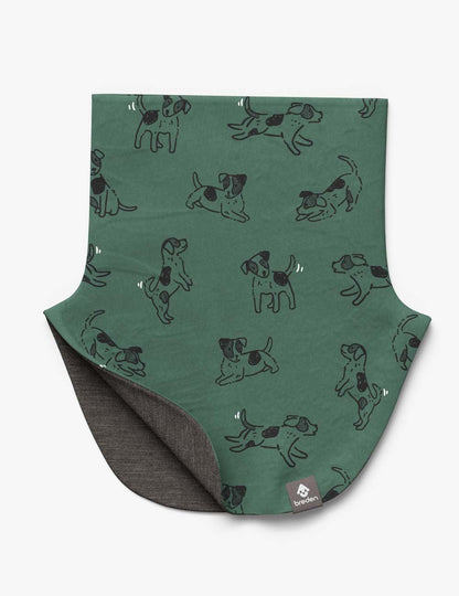 Kids Merino Neck Warmer MIKEL - Green Dogs
