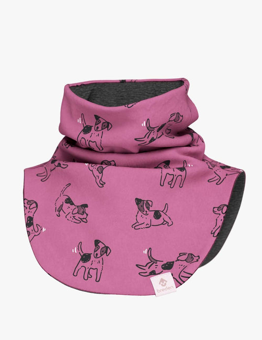 Kids Merino Neck Warmer MIKEL - Pink Dogs
