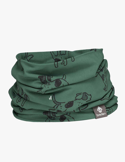 Kids Neck Tube For Autumn And Spring TOBIAS - Green Dogs