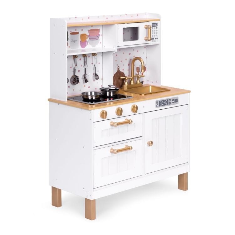 Large Wooden Play Kitchen with Sounds and LED