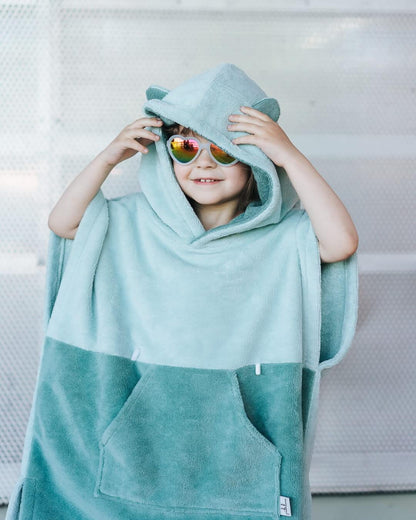 Surfbear Kids Bath Poncho - Green