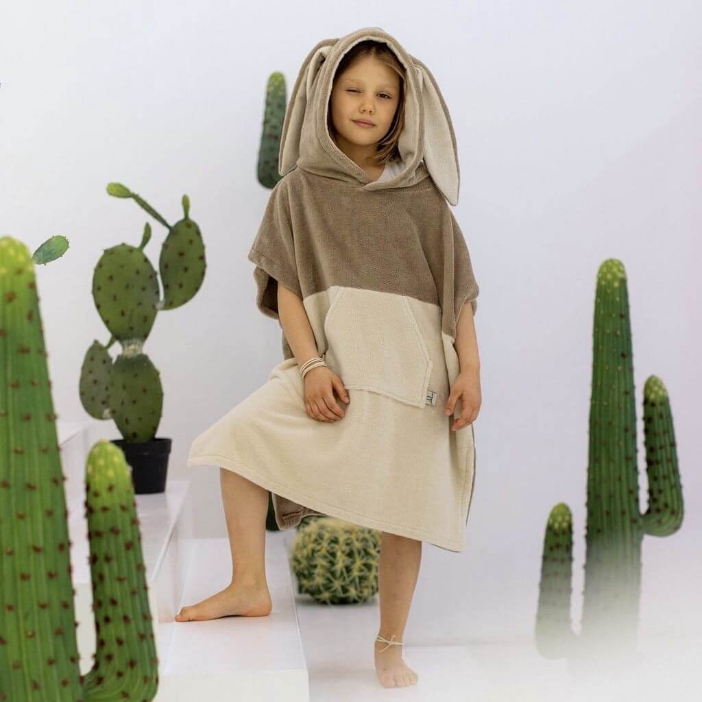 Surfbunny Kids Bath Poncho - Latte