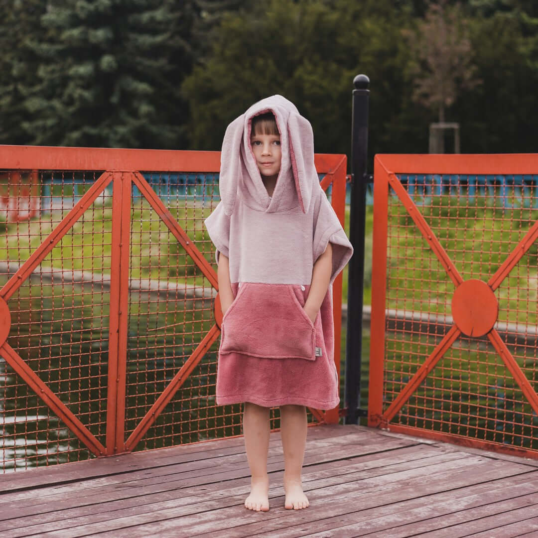Surfbunny Kids Bath Poncho - Pink