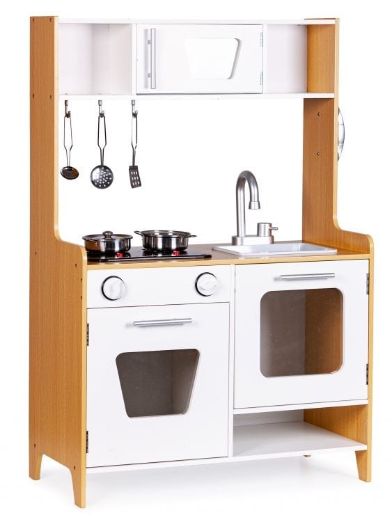 Wooden Play Kitchen with Multimedia Burners